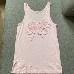 JCrew Pink Beaded Tank Top